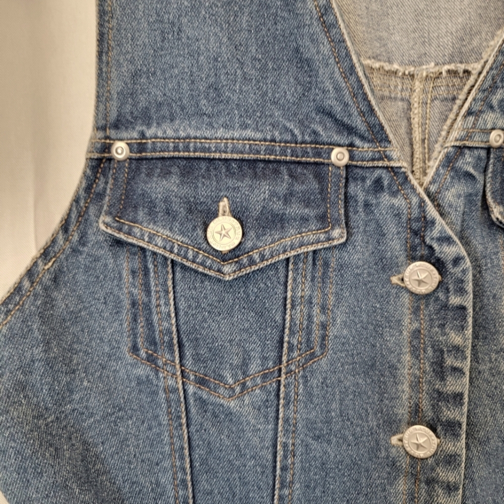 TRUE BLUE Denim Blue Jean Maxi Dress Vintage 90s y2k Western 100% Cotton Size M - Picture 9 of 15